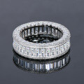 S925 Sterling Silver Square Zircon Ring, Cross-border Supply, Flashy & Minimalist Style-0-12
