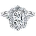 wholesale S925 Sterling Silver 4-Carat Radiant Cut Moissanite Ring Silver Jewelry for Women Men's Accessories Mosanite-0-4