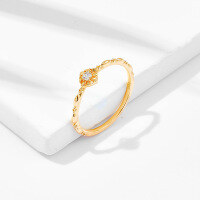 wholesale S925 Silver Plated 14K Gold White Zircon, Japanese Christmas Limited Edition Lace Ice Flower Openwork Ring-White zirconium ring size 8