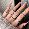 wholesale Metal material small niche daily versatile thin ring lightweight stackable twist wave hollow-out minimalist luxury fashion women's ring-0-3