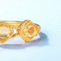 wholesale S925 Sterling Silver New Japanese Light Luxury Style Synthetic Citrine Ring, Fashionable and Versatile, Wholesale from Manufacturer-0-3