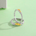wholesale S925 Sterling Silver Oak and Cottonwood Couple Rings, Forest Style Minimalist High-end Rings for Valentine's Day Gift-0-4