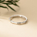 wholesale S925 Sterling Silver Fresh and Sweet Ins Style Small and Unique Design Bamboo Joint Bamboo Leaf Couple Ring R02888-0-3