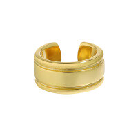 wholesale S925 Sterling Silver 550 Korean Version Ins Small Design Minimalist Textured Glossy Ear Clip for Men and Women Unisex No Piercing-18K gold 925 silver