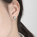 wholesale S925 Sterling Silver 524 Korean Version Ins Minimalist Niche Design Geometric Smooth Heart-shaped Textured Versatile Ear Clips for Women-0-3