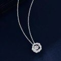 wholesale S925 Sterling Silver Maker's Floral Circle Necklace, Niche Design, Fashionable, Elegant, and Versatile Clavicle Chain Jewelry-0-1