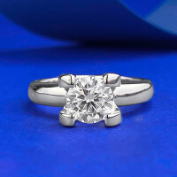 wholesale S925 silver new jewelry classic one-carat bull head four-prong ring, a hot-selling item for cross-border AliExpress in Europe and America-R1234 White Diamond Bull Head Ring>Size 6