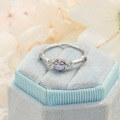 wholesale S925 silver plated 14k gold with Iolite and Sapphire Japanese minimalist style ring-0-2