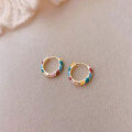 wholesale 925 Silver Tide XiaoBai Sweet and Cool Style Rainbow Elegance Earrings for Women, Minimalist Small Design Sense Stud Earrings-0-1