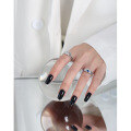wholesale S925 Sterling Silver 108 Korean Version Ins Indie Design Minimalist Versatile Micro-Set Zircon Textured Open Ring for Women-0-3