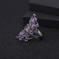wholesale S925 Silver Luxury and Sophisticated Design Natural Amethyst Ring, Prosperity Collection Gemstone Ring-0-1