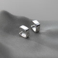 wholesale S925 Sterling Silver Minimalist Unisex Wide Geometric Smooth Ear Clasp Edgy Wind Earrings M01869-0-0