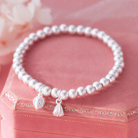 wholesale 999 Silver Fresh and Sweet Ins-Style Niche Design Exquisite Bud Lotus Beaded Bracelet S7776-Pure Silver 999 Bracelet>Pure Silver