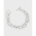 wholesale S925 Sterling Silver SL106 Korean Version Ins Minimalist Niche Design Versatile Cool Style OT Buckle Chain Bracelet for Women-0-0
