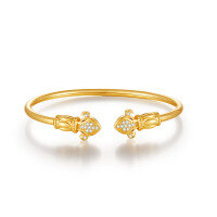 wholesale Metal material minimalist high-end adjustable open bracelet luxury personalized design niche jewelry source factory-Silver with zircon platinum