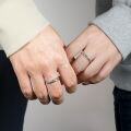 wholesale S925 Sterling Silver Adjustable Intertwined Branch Couple Rings Pair, Minimalist Design, Premium Feel-0-2