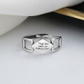 wholesale S925 Sterling Silver Irregular Chain Edge Square Triangle Letter Ring Ins Japanese and Korean Style Band-0-3
