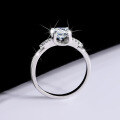 wholesale S925 Sterling Silver Moissanite Ring Light Luxury High-End Sense Small Waist Bullhead Style 1 Carat Engagement Wedding Band-0-2