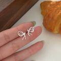 wholesale S925 Sterling Silver Bow Ear Studs Women Small Niche Versatile High-end Sense Earrings Japanese Korean New Trendy Ear Accessories-0-1
