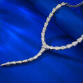 wholesale Metal S925 Silver, Fully Paved with Diamonds Snake-shaped High-end Personalized Necklace for Women, Collarbone Chain-0-3
