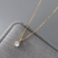 wholesale S925 Silver Nalan Live Sale Super Sparkly Collarbone Chain Sweet Ins Style Exquisite Minimalist Single Diamond Necklace Y02110-0-3