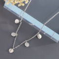 wholesale S925 silver and diamond-encrusted round disc sequin necklace for women, minimalist and chic with a small designer touch, ins-inspired elegant collarbone chain-0-0
