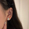 wholesale S925 silver gold-plated opal dreamy blue luxury elegant palace-style earrings-0-1