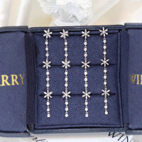 wholesale S925 Sterling Silver Red Elk Floral Ear Thread Ear Studs Exquisite Fashion Dynamic Daily Commute Versatile Women Minimalist-BE0024-Platinum 925 Silver