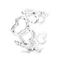 wholesale S925 Sterling Silver Korean Style Fresh and Sweet Geometric Irregular Minimalist Design Heart Ring-0-4