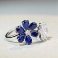 wholesale 925 Sterling Silver European and American Cross-Border Hit Romantic Floral Zircon Ring, Light Luxury Niche Design Flower Ring Wholesale-0-1