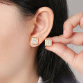 Metal Fashion Minimalist Square Stud Earrings, Versatile Office Essential-0-2