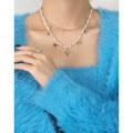 wholesale S925 Sterling Silver Original Light Luxury Niche Design Versatile Colored Zircon Sweet and Cool Pearl Collarbone Necklace for Women-0-2