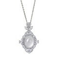 wholesale S925 silver with natural water foam jade high ice 8*10 cabochon chalcedony pendant, hot sale on live broadcast-0-4
