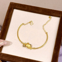 wholesale Metal Material: S9999 Pure Silver Hello Kitty Bracelet for Women, Small and Fresh, Sweet and Lovely Bracelet Gift for Girlfriend-Hello Kitty Bracelet [Silver]  WZ003568 10000 Pure Silver