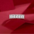 Sterling Silver S925 Octagonal Seven Princess Square Moissanite Stackable Ring-0-2