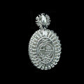 wholesale Gold-plated 925 Silver Pendant with High-Carbon Diamond, Muzo Green Natural Chalcedony Cabochon, New Chinese Style Gathering Event Women's Pendant-0-2