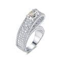 wholesale S925 Silver High-Carbon Diamond 6*8 Oval Ring for Women, Creative, Bold, ExaggeratedLuxury Design-0-4