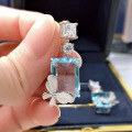 wholesale S925 silver new jewelry butterfly earrings for women with aquamarine and zirconia,-0-0