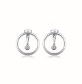 wholesale S925 Sterling Silver Light Luxury Pure Desire Style Zirconia Resin Drop French Elegance Super Sparkly Round High-End Sense Earrings Hoops for Women-0-10