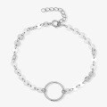wholesale 925 Sterling Silver Minimalist Round Circle Bracelet for Women, High-end Small Unique Elegant Versatile Glitter Hand Jewelry-0-6