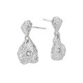 wholesale S925 Sterling Silver Small and Chic, Personalized, High-End Lava Tin Foil Textured Geometric Irregular Diamond-Inlaid Stud Earrings for Women-0-4