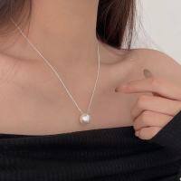 wholesale S925 Sterling Silver Swarovski Pearl Necklace for Women, Korean Dongdaemun Spring Summer New Fashion Versatile Light Luxury Collarbone Chain-Pure silver + Shijia pearls (40+5CM)