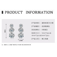 925 Sterling Silver Square Double Prong Single Stone D Color Moissanite Earrings-Braided earrings [White Gold]  925 Silver