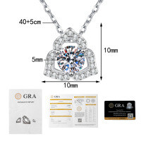 S925 Silver Moissanite Flower Rose Necklace, New TikTok Xiaohongshu Style-50-point Moissanite  925 Silver