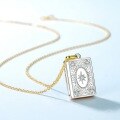wholesale S925 sterling silver photo box necklace with double-sided wear and openable wish box pendant, collarbone chain for wholesale-0-3