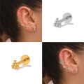 wholesale S925 Sterling Silver Flat Head Threaded Body Piercing Ear Studs and Nose Rings-0-4