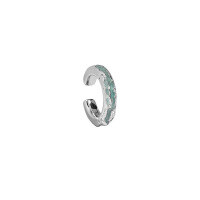 wholesale S925 Sterling Silver Korean Version Ins Minimalist Design Versatile C-Shaped Drip Glaze Texture Ear Clip for Non-Pierced Ears-EA658 [White Gold - Single]  925 Silver