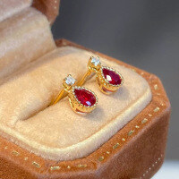 wholesale S925 sterling silver 18k gold drop minimalist ear cartilage studs for women, hypoallergenic for ear piercing, versatile for daily wear, lightweight luxury-BE0045-Gold>925 Silver