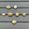 wholesale Gold-plated 925 ancient silver fittings set with natural freshwater pearl butterfly cross spacer beads for DIY bracelets and necklaces-0-0