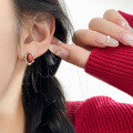 wholesale S925 silver nalan ear accessories fresh and sweet ins style design sense south red agate ear studs M06598-0-1